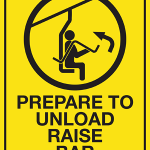 Lift Sign, Prepare to Unload/Raise Bar, Yellow, 18" x 24"