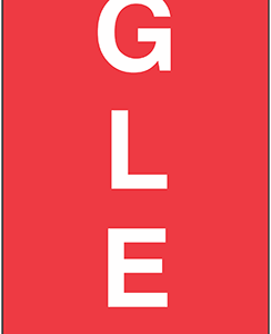 Lift Sign, "SINGLES", Red, 4" x 18"