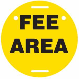 Marking Disc, Yellow, Fee Area, 9.5" Diameter, Black Ink